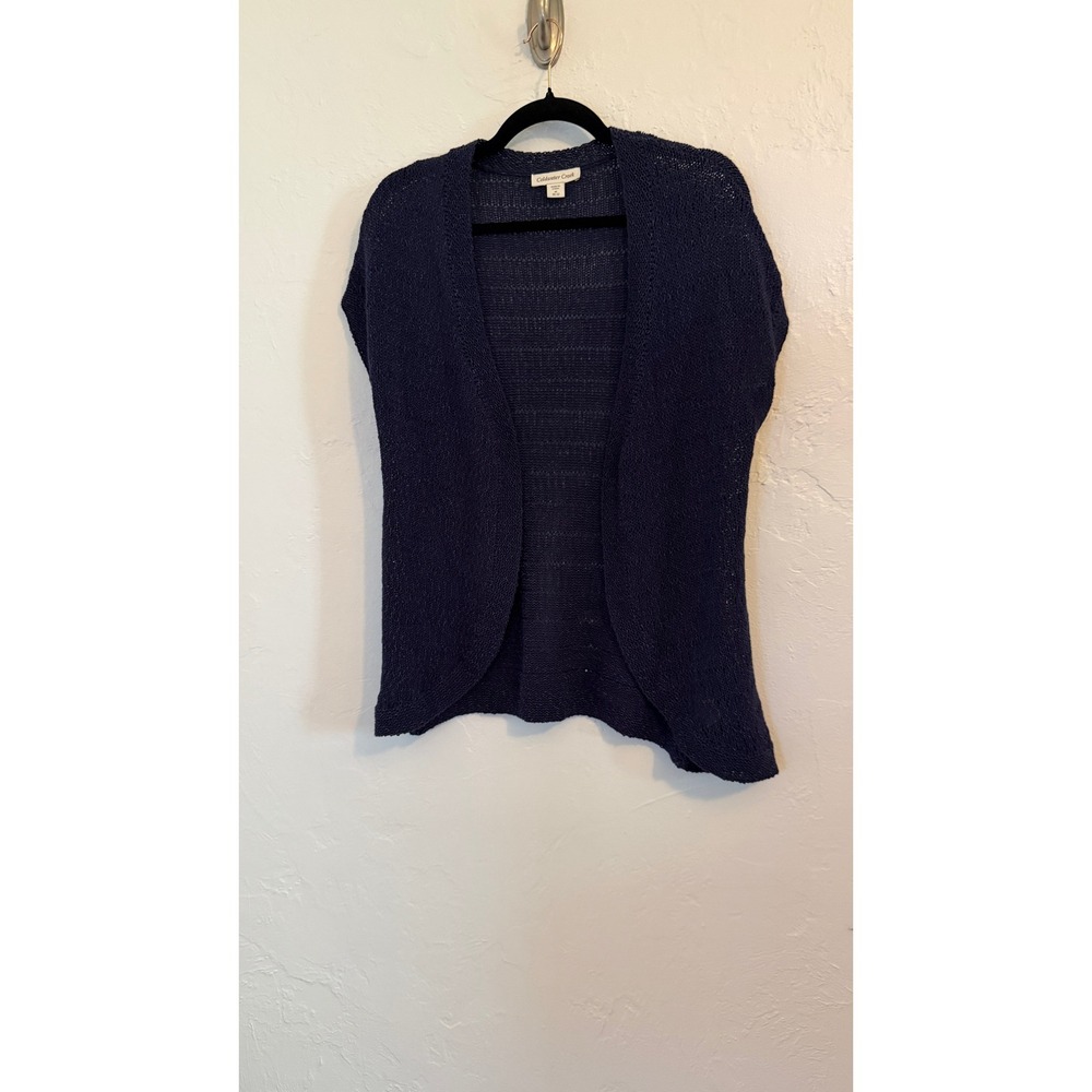 Coldwater Creek Cardigan M Navy Open Front Short Sleeve M